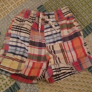 Plaid swim trunks